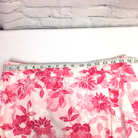 VTG Talbots Women's Barbie Pink Floral Wrap Lined Cotton Maxi Skirt Size 8 - Picture 9 of 16
